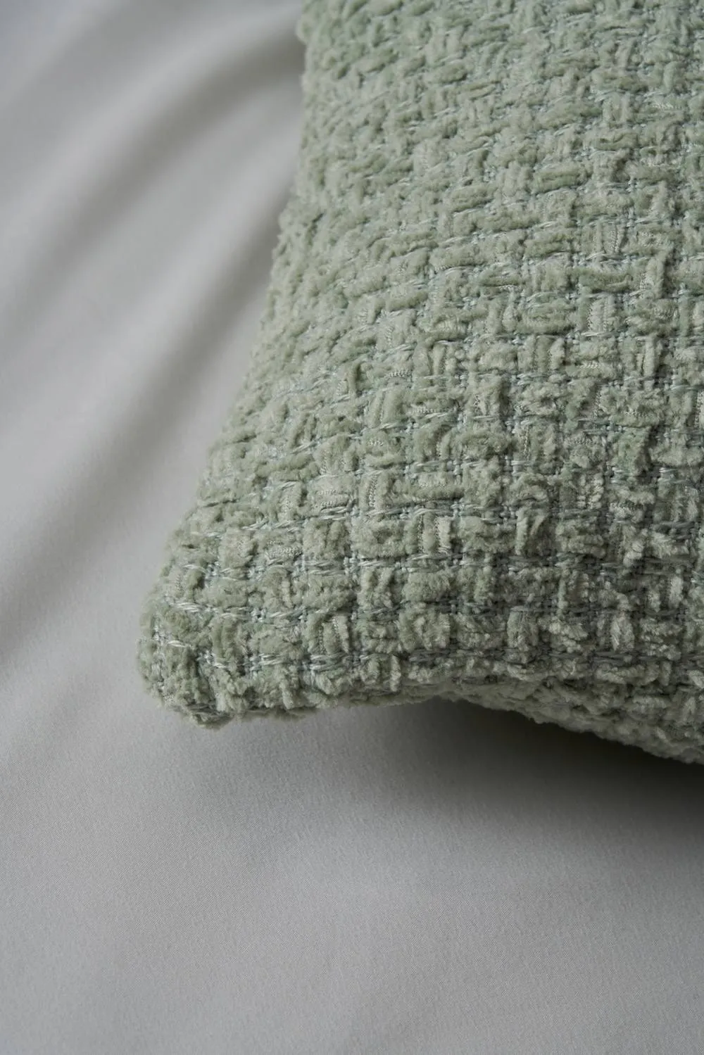 BHS Cross Weave Cushion in Green 2