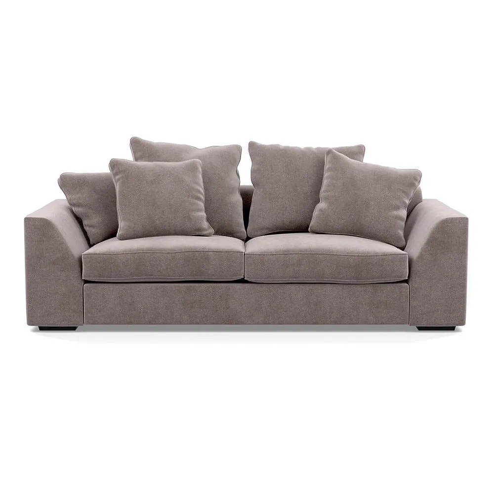 Heal's Cumulus 4 Seater Sofa Smart Luxe Velvet Mushroom Black Feet 1
