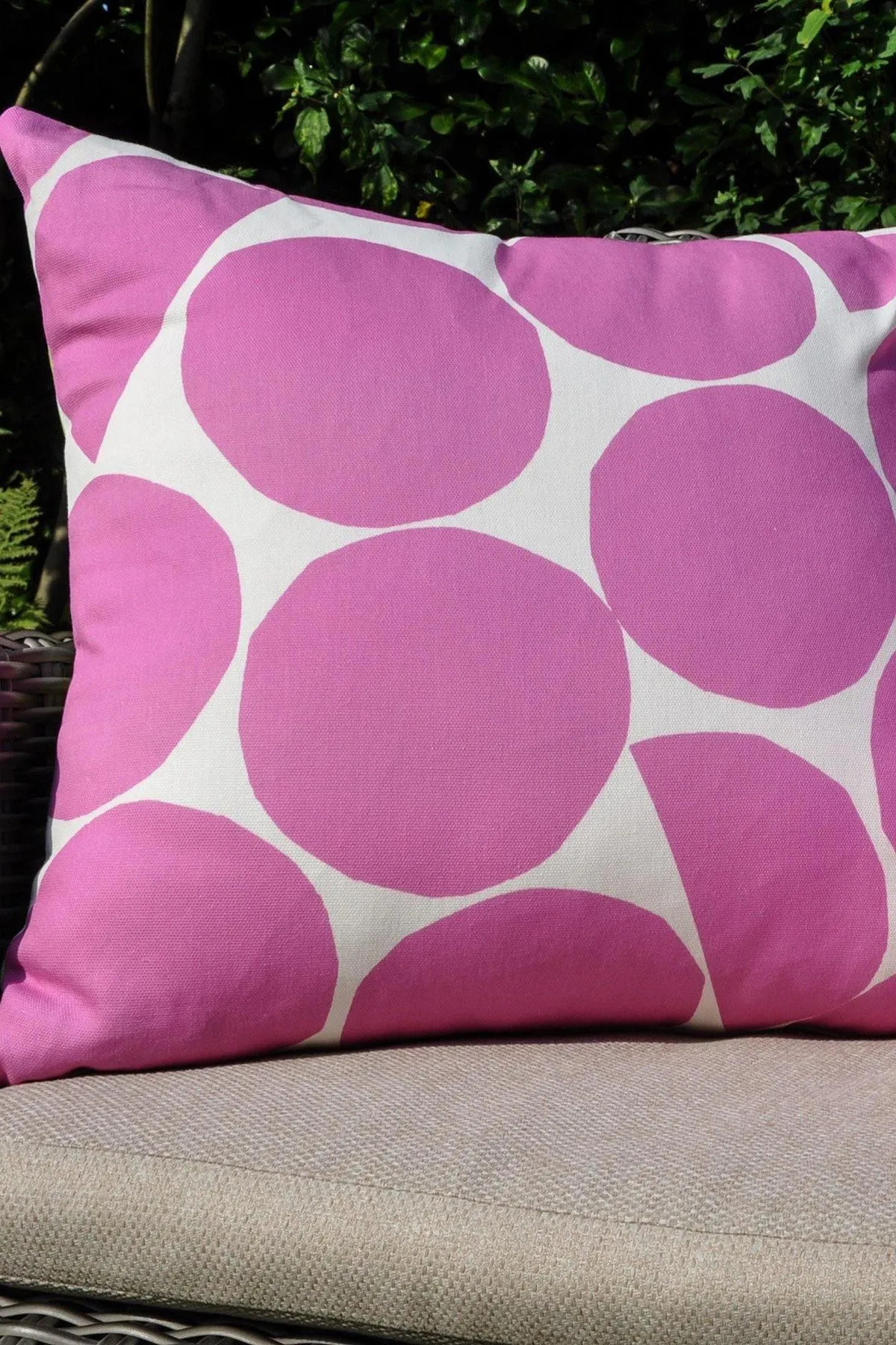 Fusion 'Ingo Outdoor' Water & UV Resistant Garden Filled Bench Cushion in Bright Pink 2