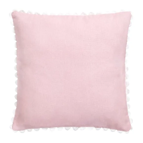 Ric Rac Trim Cotton Square Cushion Cover 3