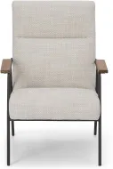 Merle Accent Armchair, Ecru Loop Textured Boucle