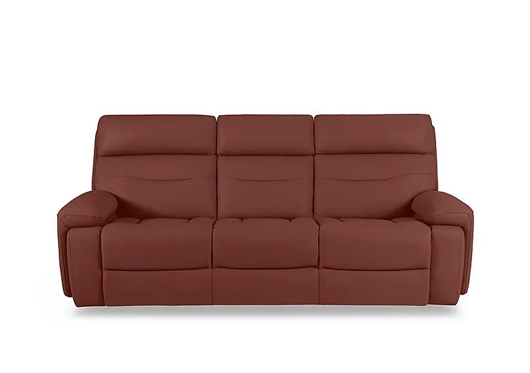 Cinemax Leather 3 Seater 3 Cushion Sofa - Natural Redmaple