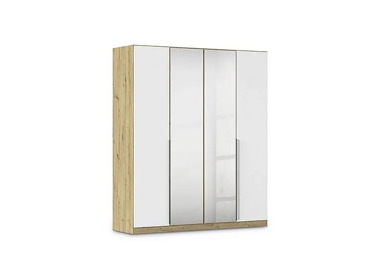 Freja 181cm 4 Door Hinged Decor Wardrobe With Mirror Doors - Alpine White