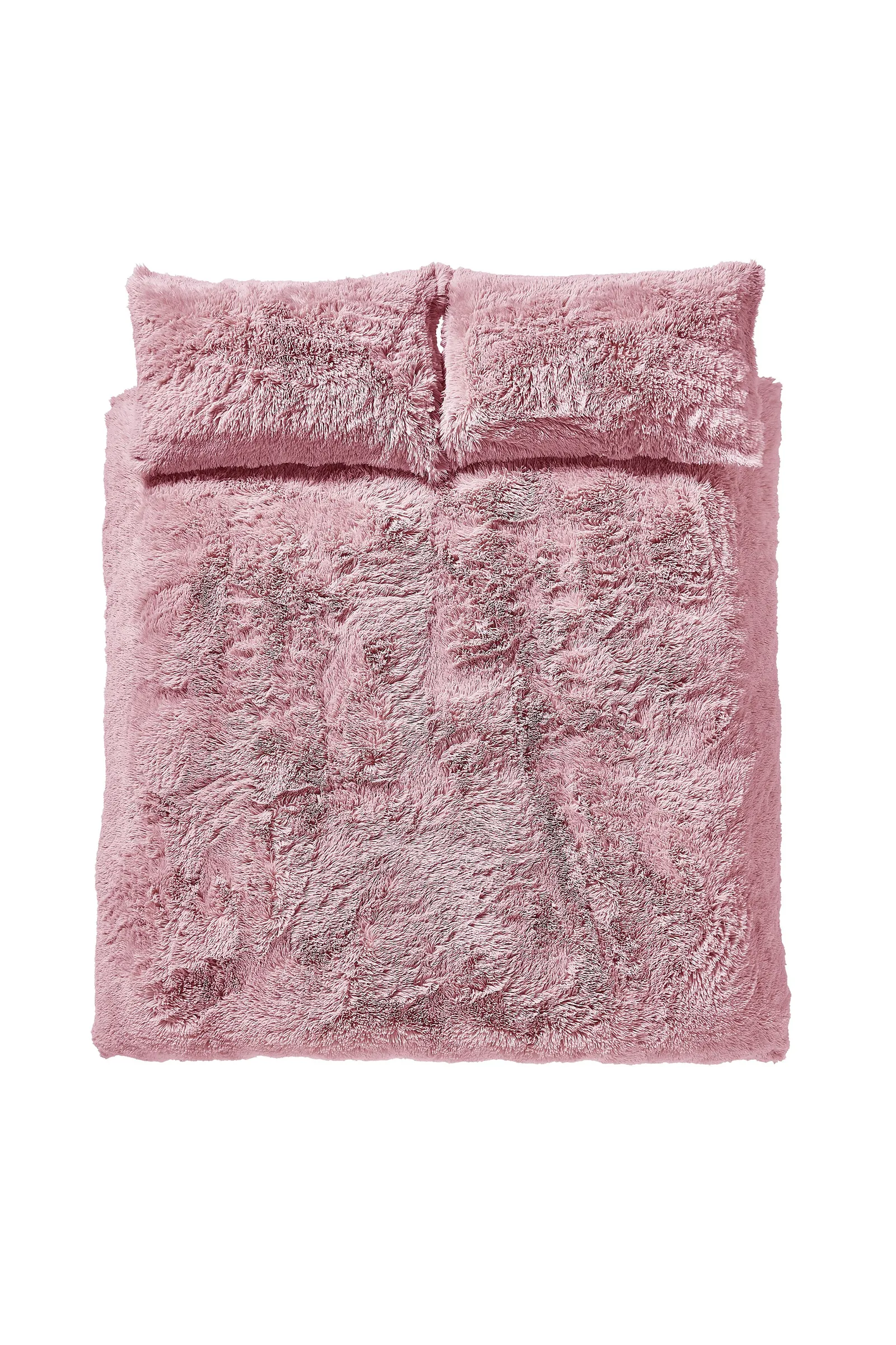 Catherine Lansfield 'Cuddly' Faux Fur Duvet Set in Pink 5