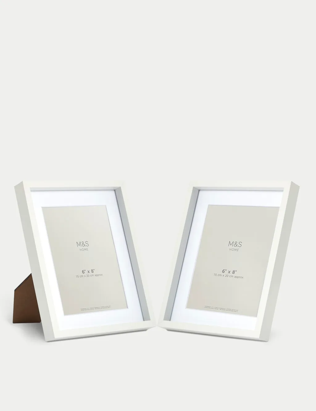 M&S Set of 2 Photo Frames 6x8 Inch White