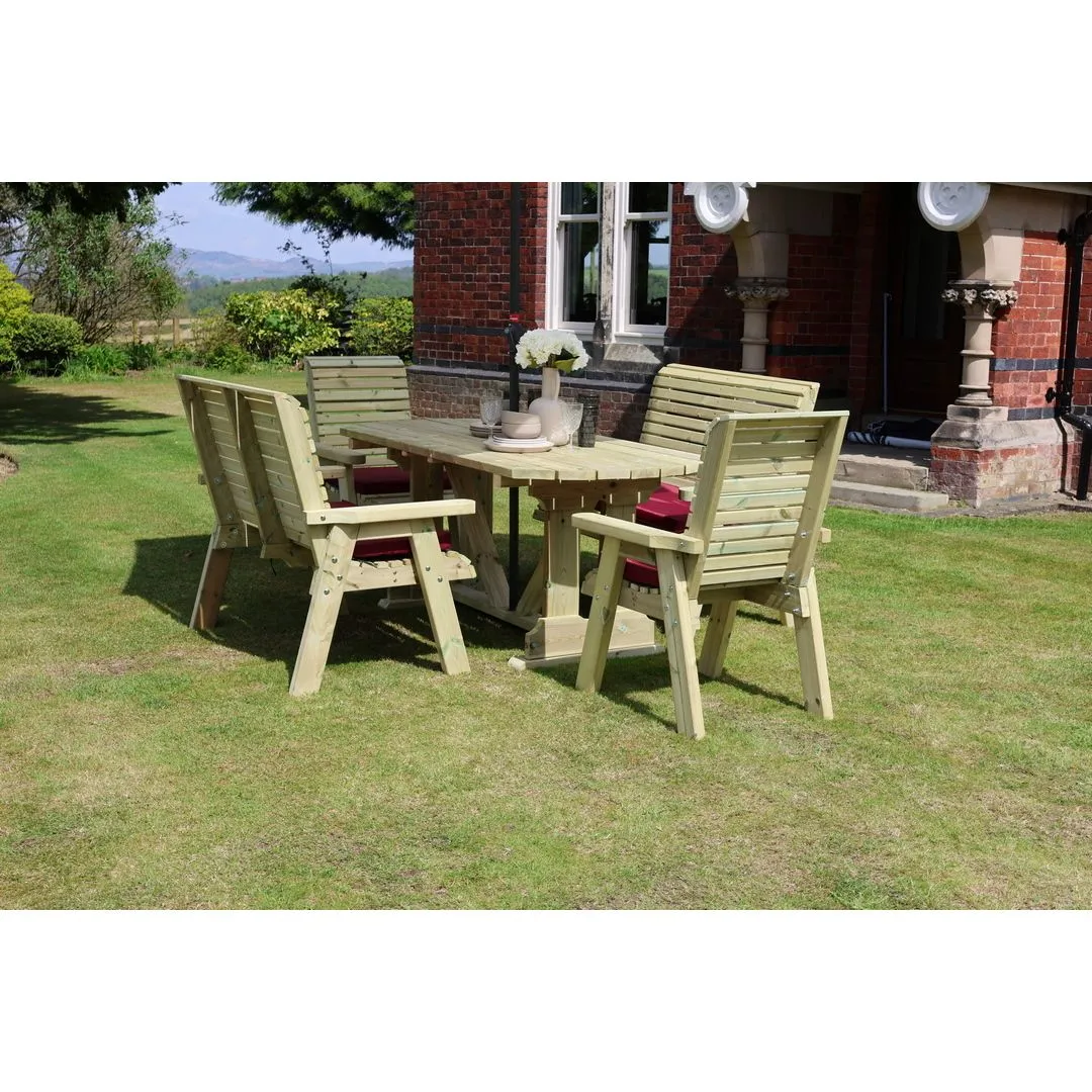 Churnet Valley Garden Furniture Ltd Ergo 2X2B 2XC Table Set - Min. Assembly Required - Set of Cushions Inc in Brown 3