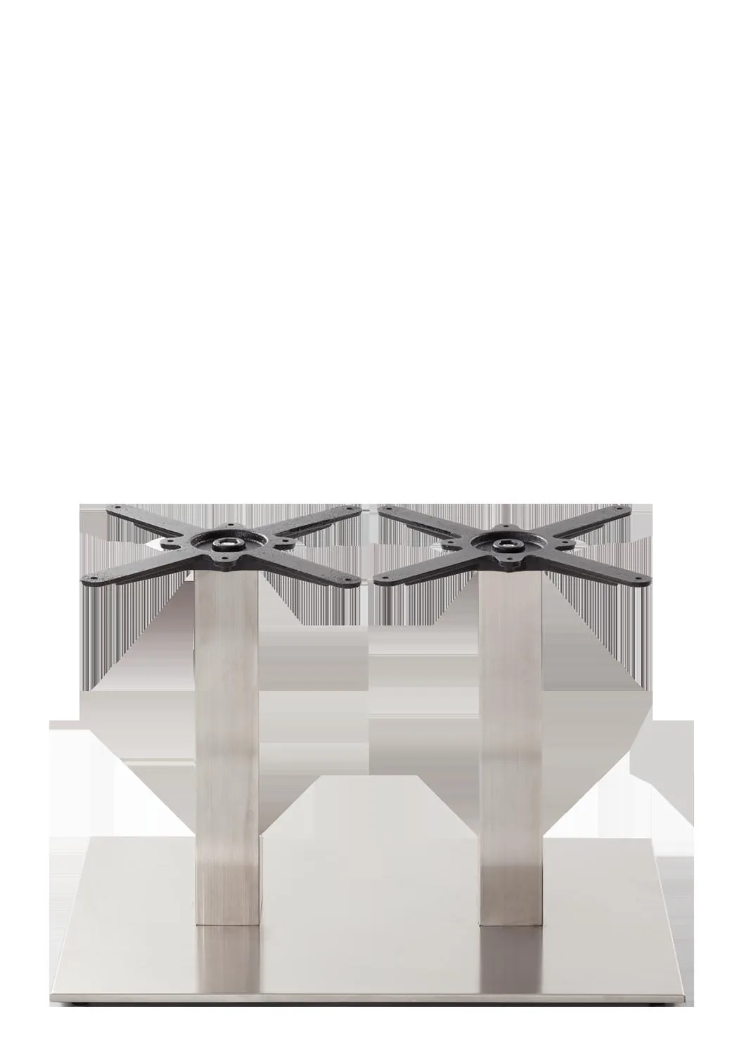 netfurniture Rectangular Stainless Steel Table Base - Twin Coffee Height - 480 Mm in Silver