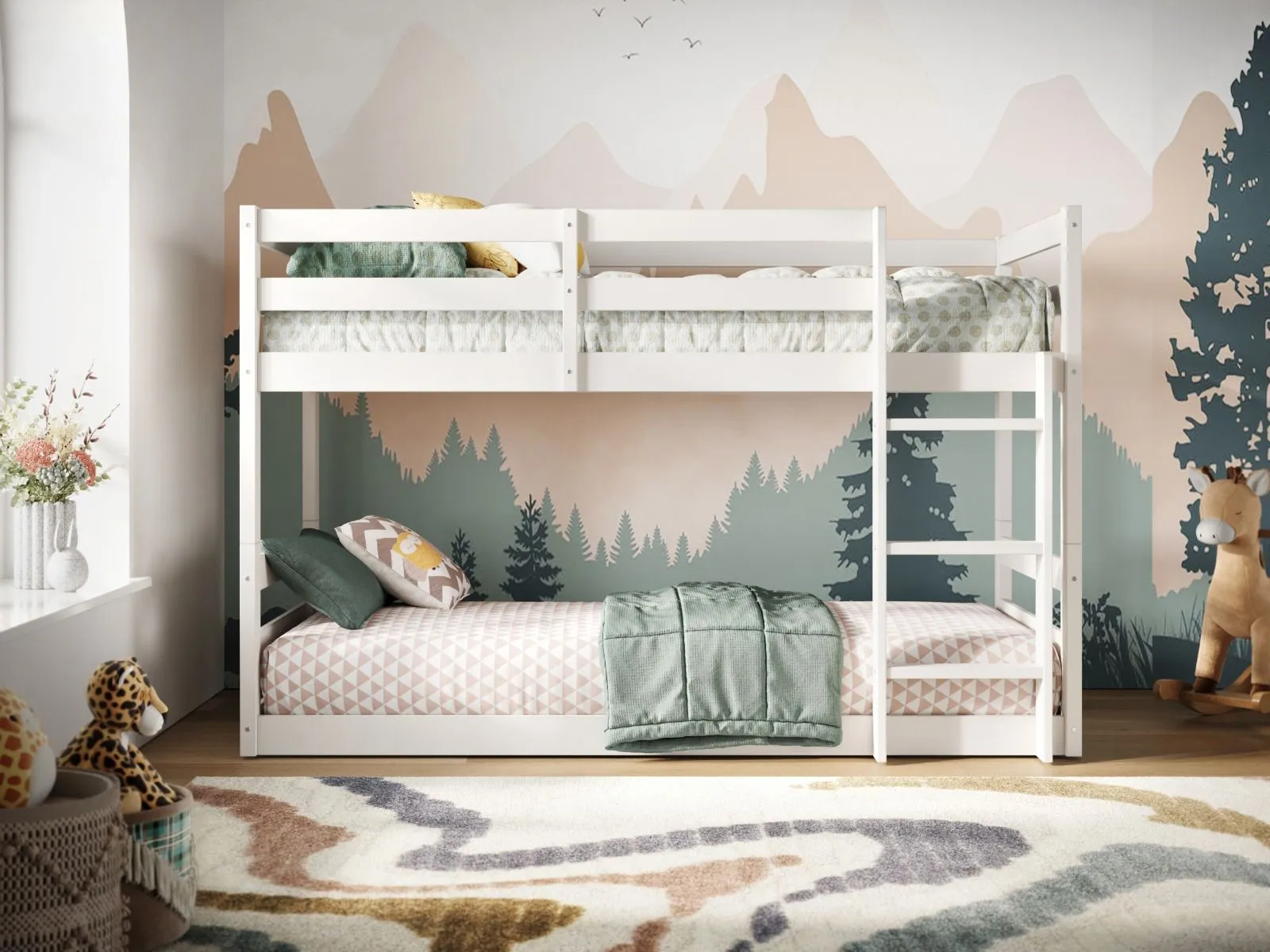 Flair Shasha Low Shorty Bunk Bed in White 2