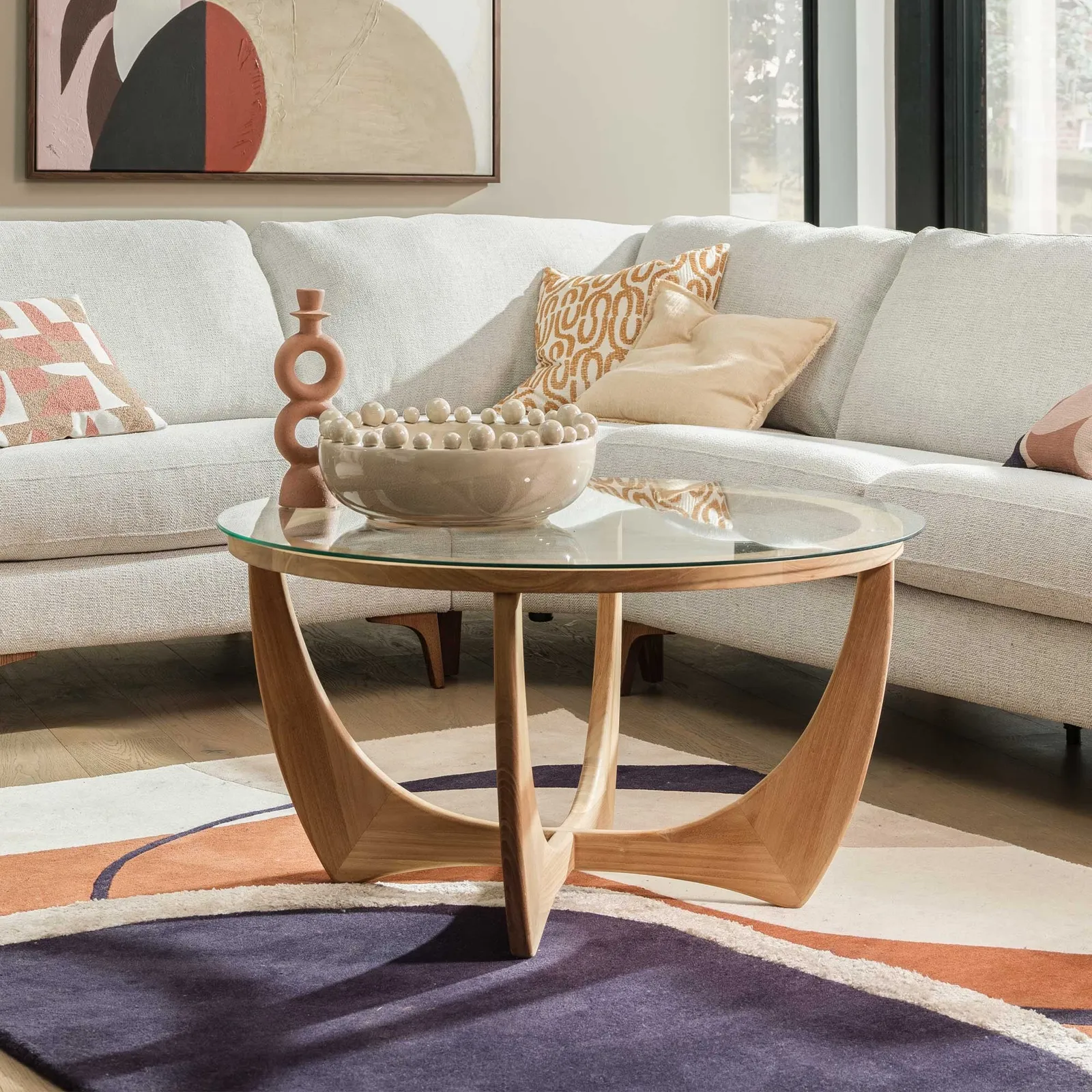 Yves Coffee Table, Round, Teak Wood | Barker & Stonehouse 2