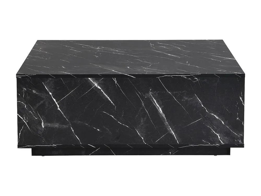 Vente-unique Coffee Table With 2 Drawers In MDF - Black Marble Effect - ANTRIM 5