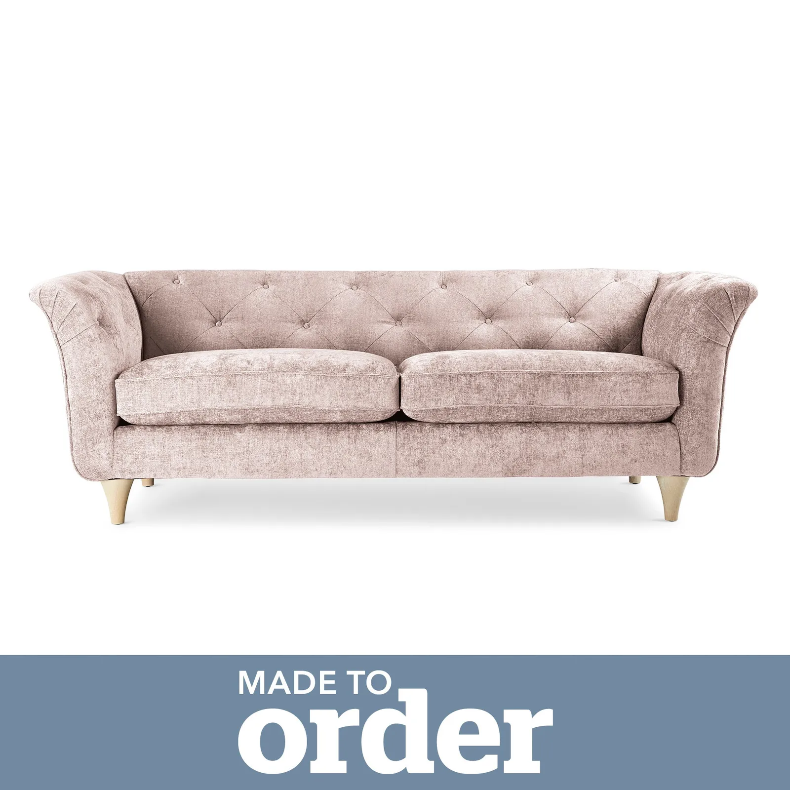 Jaipur 3 Seater Sofa Luxury Chenille Premium Chenille Rosewood