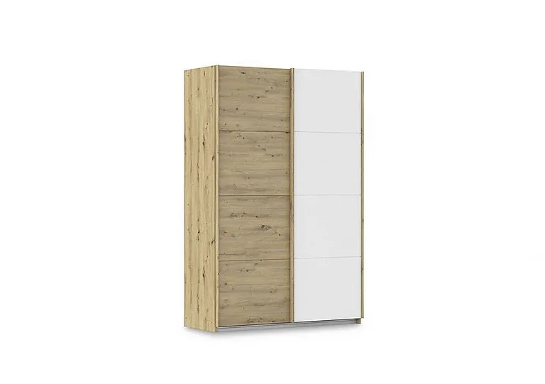 Freja 136cm 2 Door Sliding Two Toned Wardrobe - Alpine White