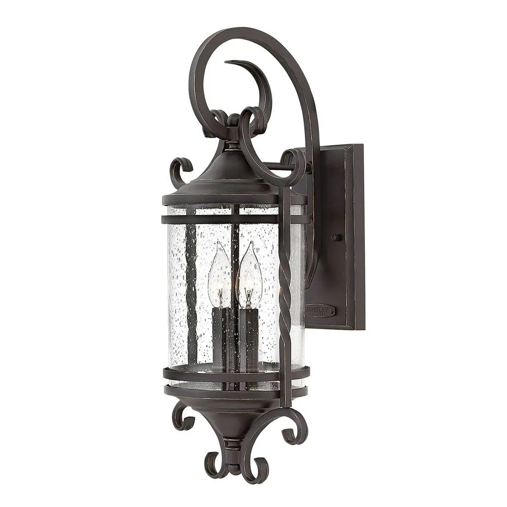 Netlighting Hinkley Casa Outdoor 2 Light Wall Lantern Olde Black IP44
