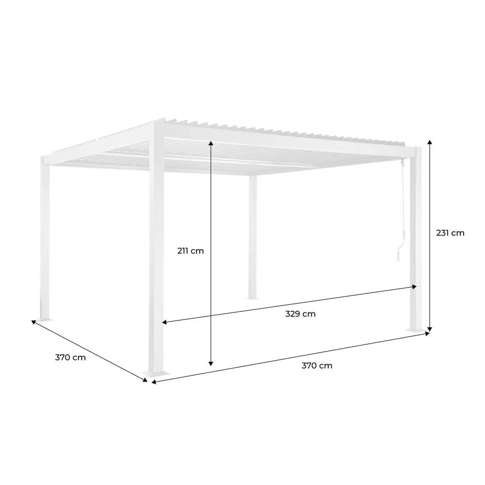 sweeek Louvered pergola aluminium & steel 3.6 x 3.6m in Beige 5