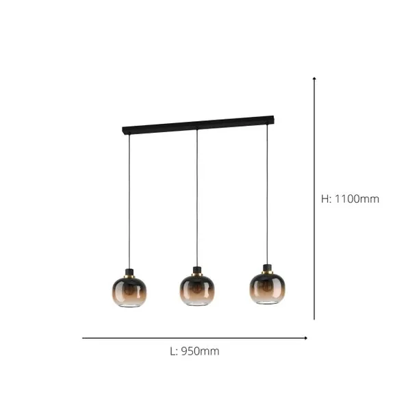 EGLO Oilella 3 Light Diner Ceiling Light 4