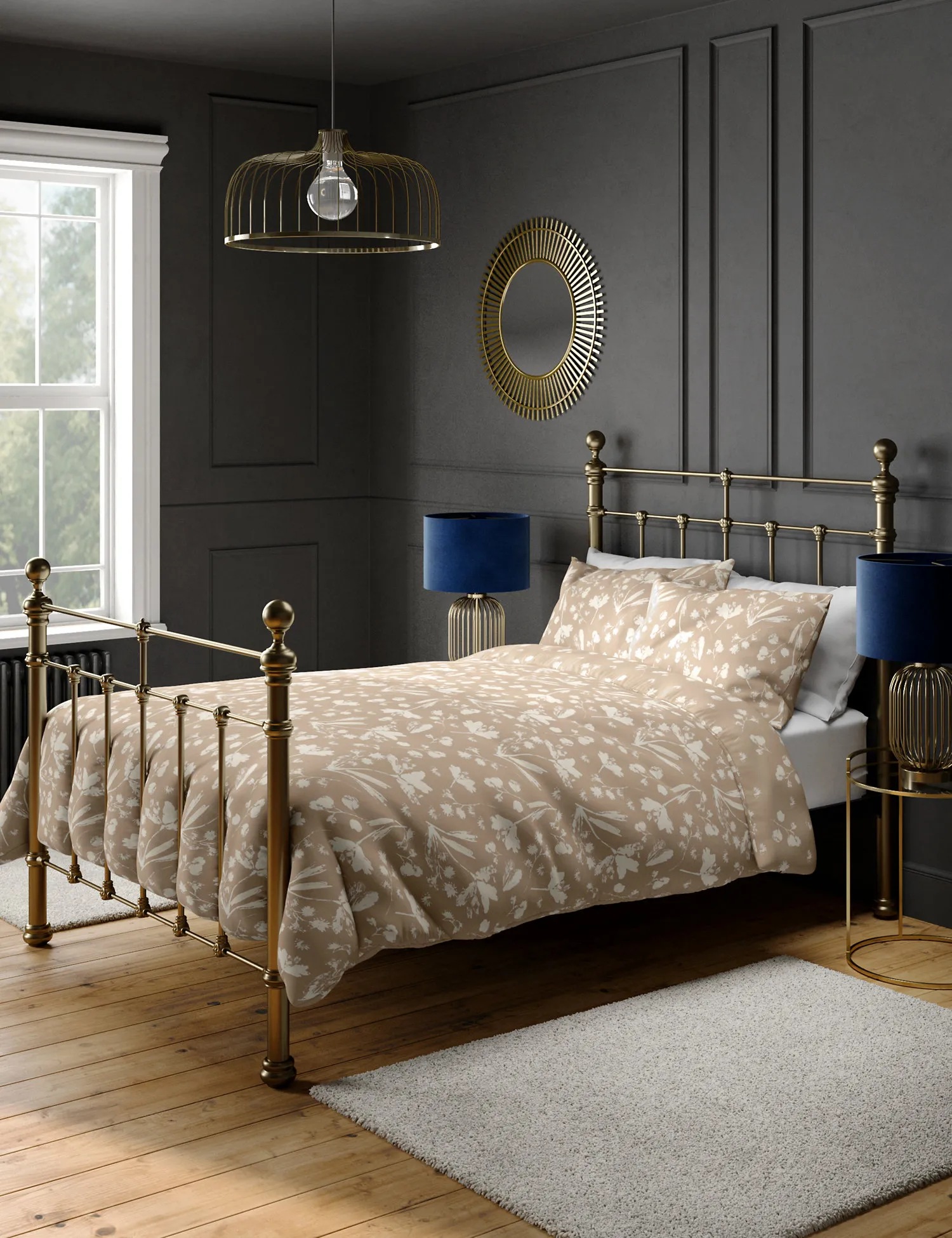 M&S Pure Cotton Floral Bedding Set