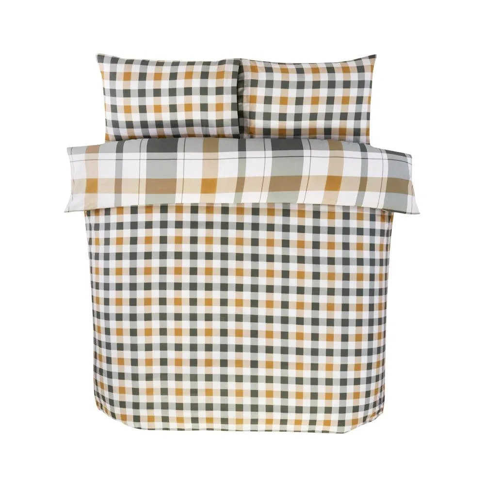 Rapport Home Braemar Check Microfibre Duvet Cover Set with Pillowcase (Green) 5
