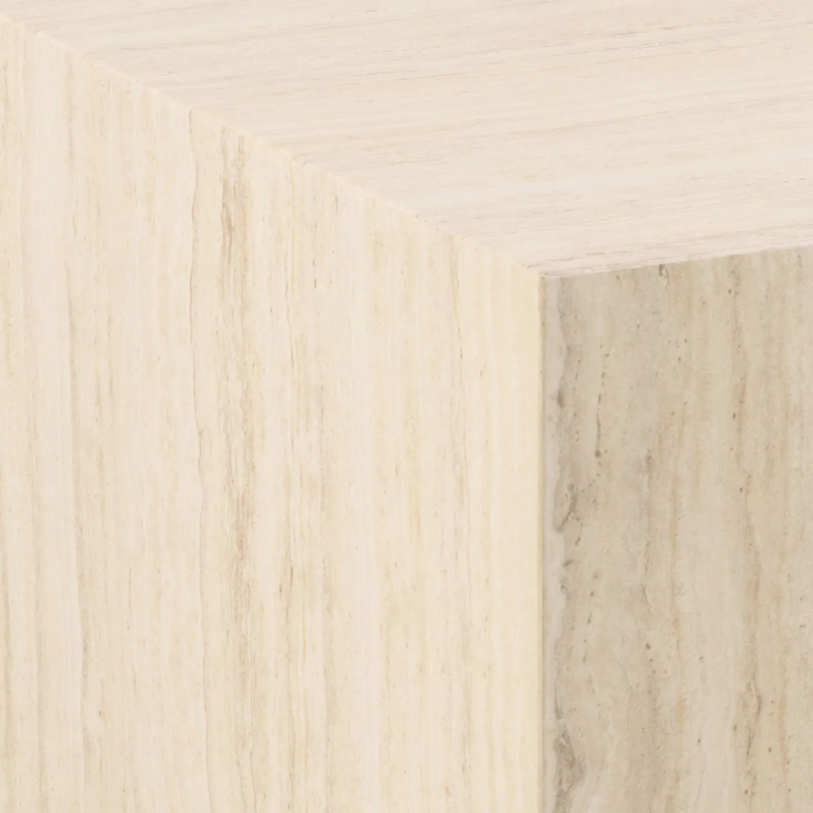 Furniture To Go Dice Square Coffee Table in Light Travertine Effect 90x90x42cm in Beige 5