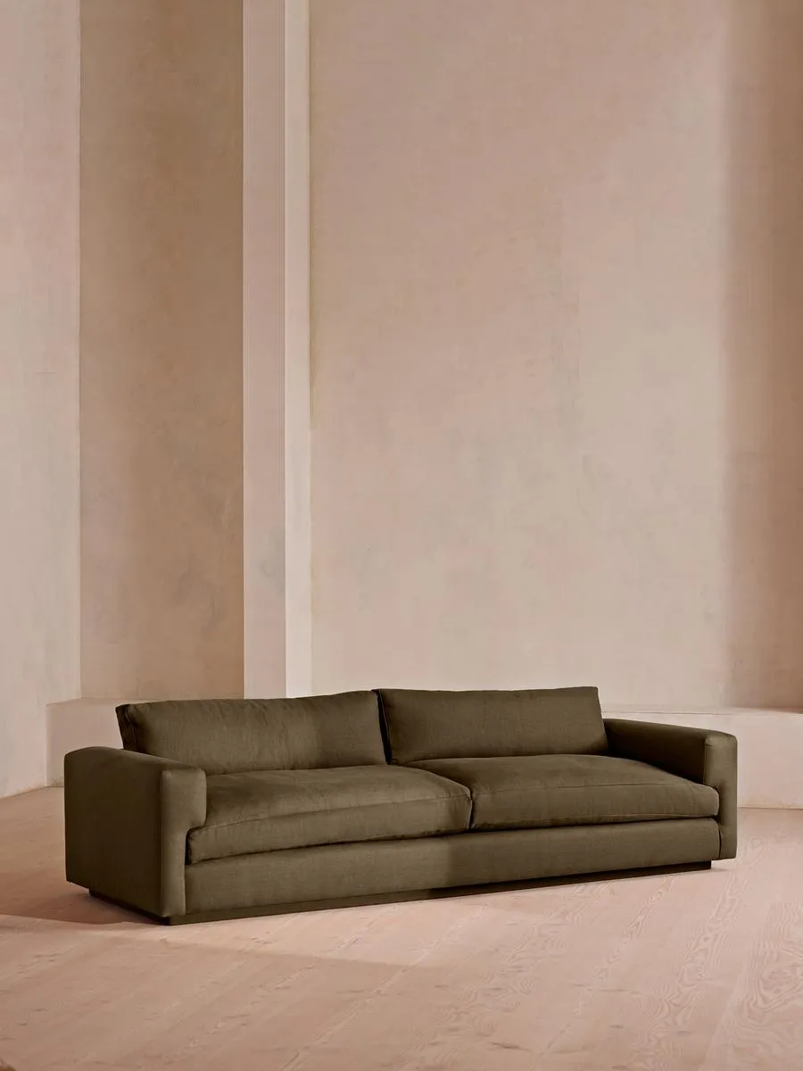 Mossley Four Seater Sofa, Linen, Olive
