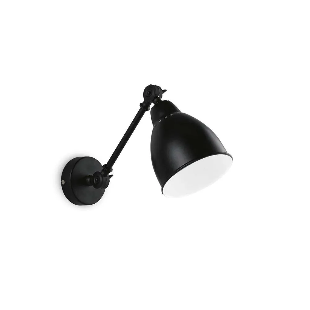 Netlighting Newton Adjustable 1 Light Indoor Wall Light Matt Black E27