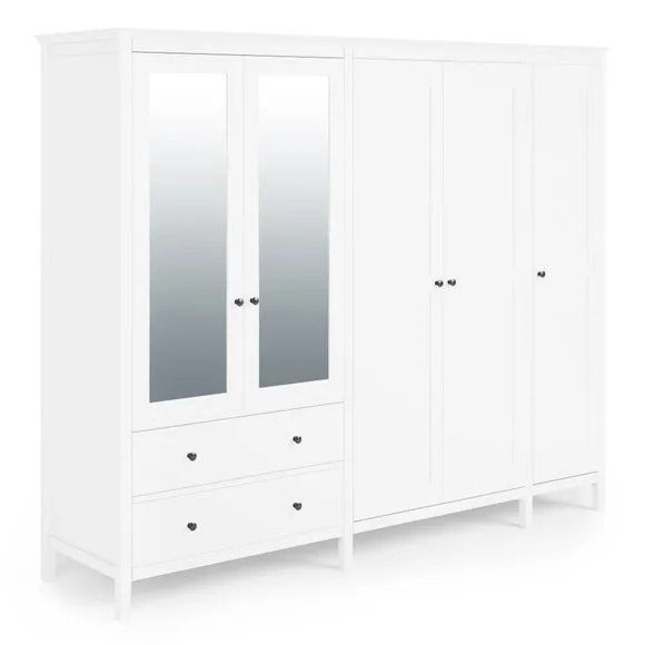 Lynton 5 Door Wardrobe, White 6
