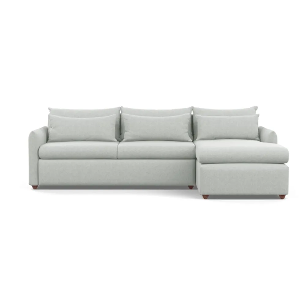 Heal's Pillow Large Right Hand Corner Chaise Melton Wool Limestone Chestnut