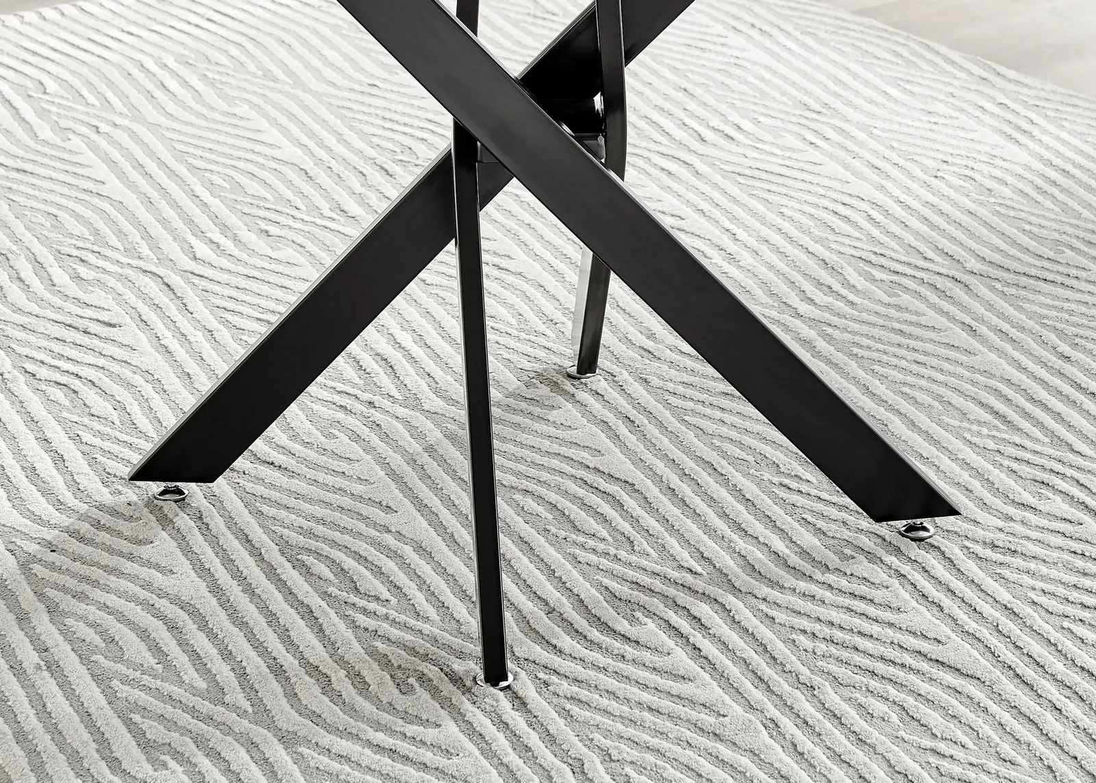 FurnitureboxUK Novara 100cm Round 4-Seater Dining Table With Black Metal Legs in Off-White 6