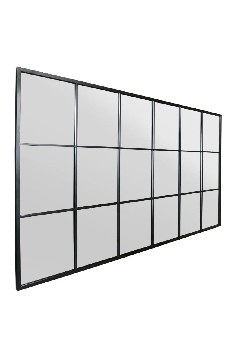 MirrorOutlet Black Modern Window Garden Wall Mirror 79" X 47" (200CM X 120CM) 5
