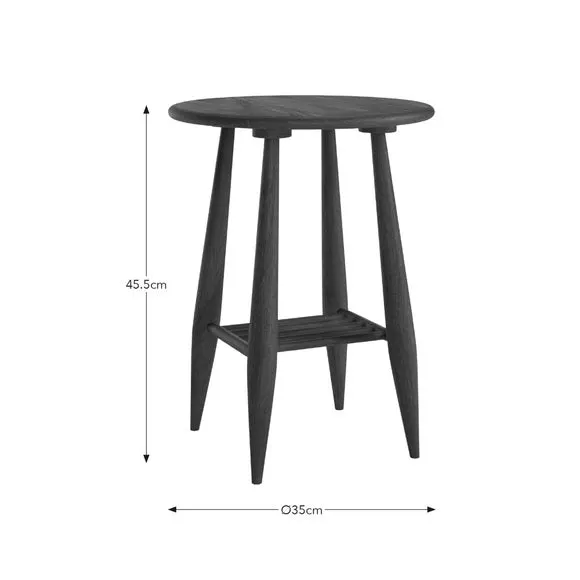 Haider Side Table with Shelf, Acacia Wood 6