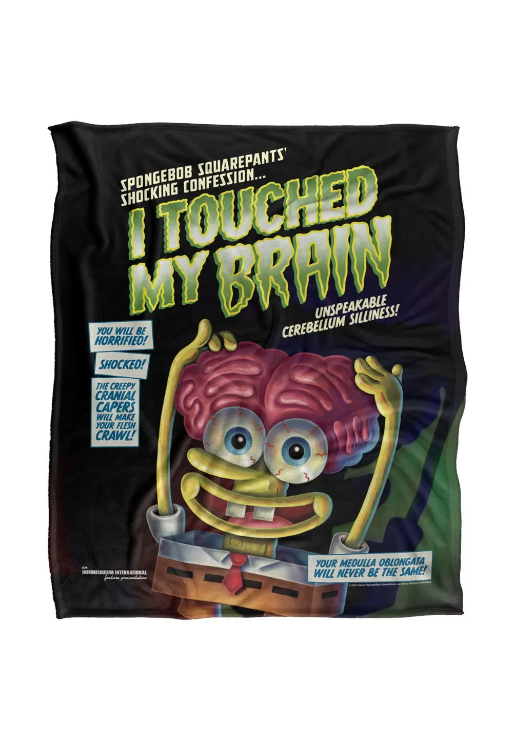Spongebob Touched My Brain Silky Touch Super Soft Throw Blanket 152 X 127 cm in White