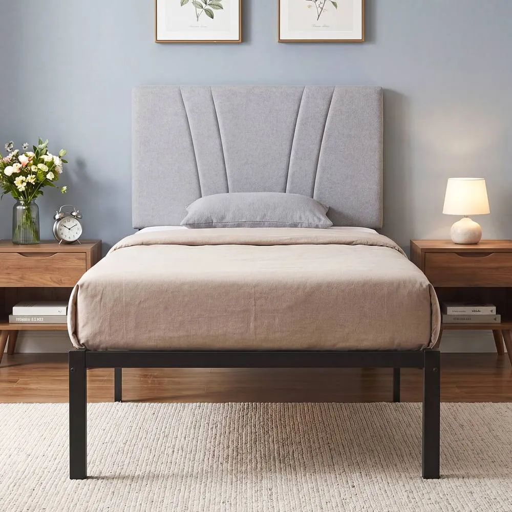 HOMCOM 3FT Single Bed Frame with Upholstered Headboard & Underbed Storage in Black