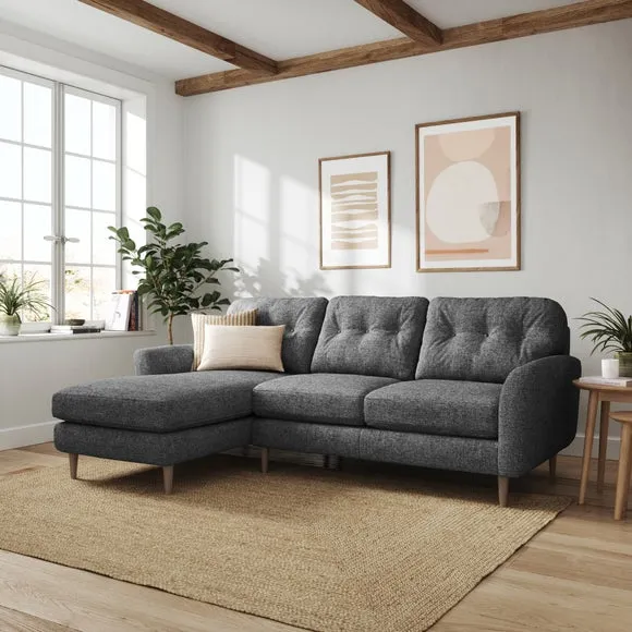 Sven Tonal Weave Large Corner Chaise Sofa 1