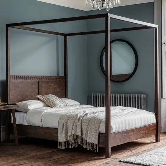 Boho Retreat Wooden King Size Bed In Walnut