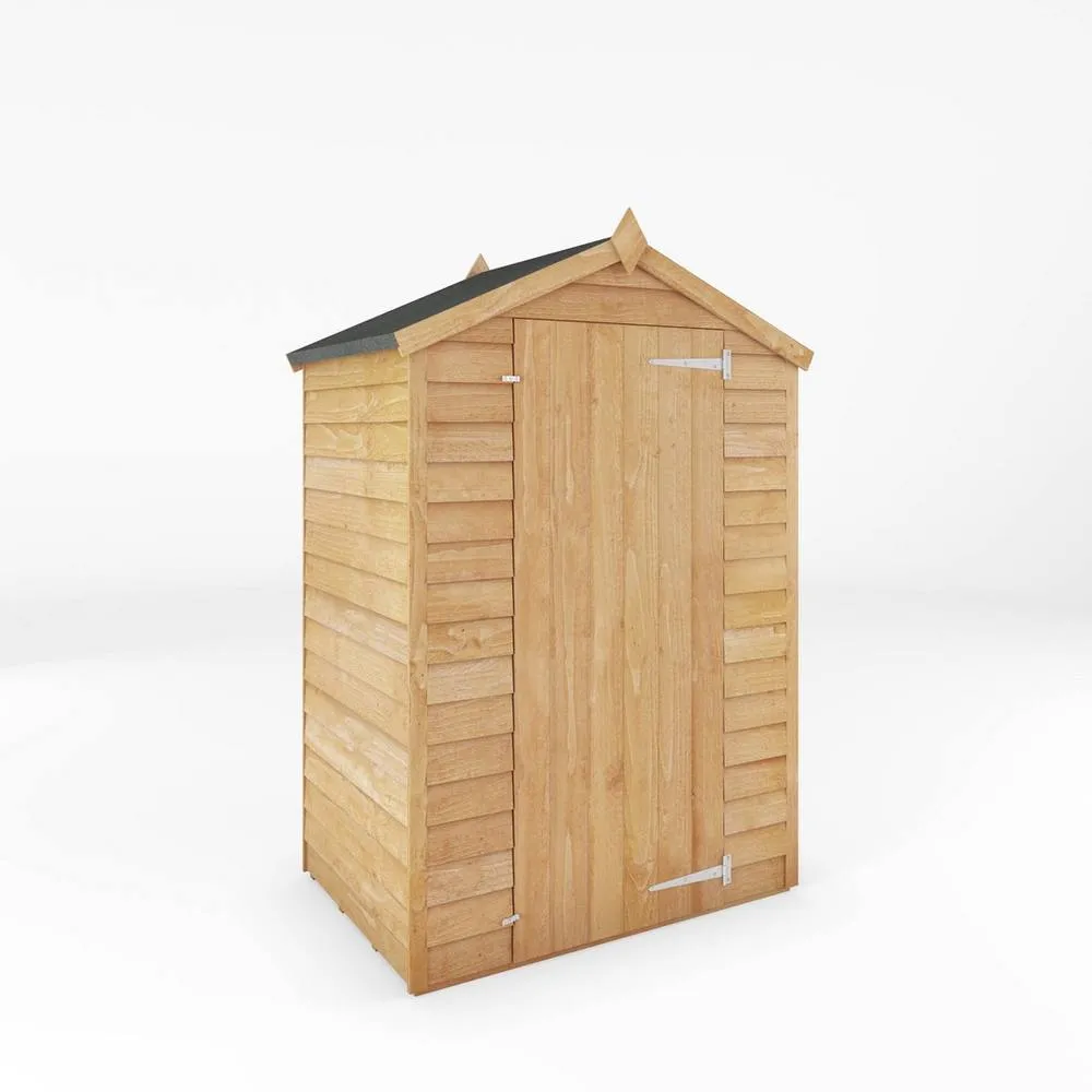 Mercia 3 x 4 Feet Overlap Apex Windowless Shed - L85.9 x W131.3 x H185.6 cm in Brown