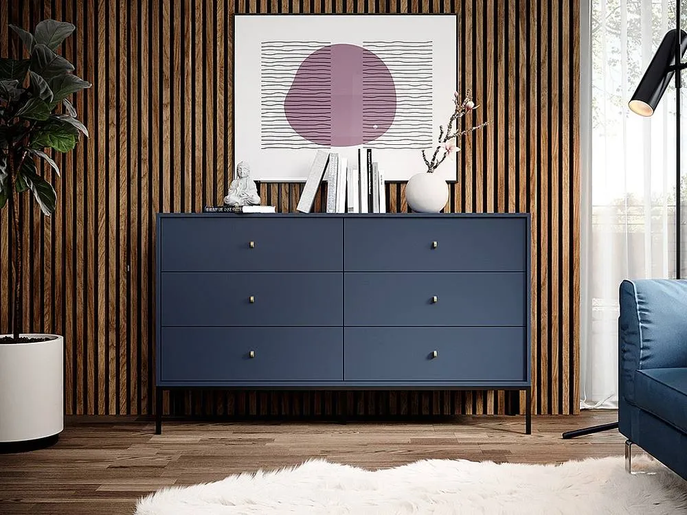 Vente-unique 6-Drawer Chest Of Drawers - Blue - BOGDAN in Midnight 3