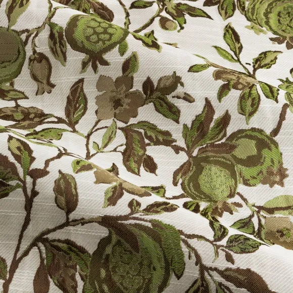 Pomegranate Green Pencil Pleat Curtains 3