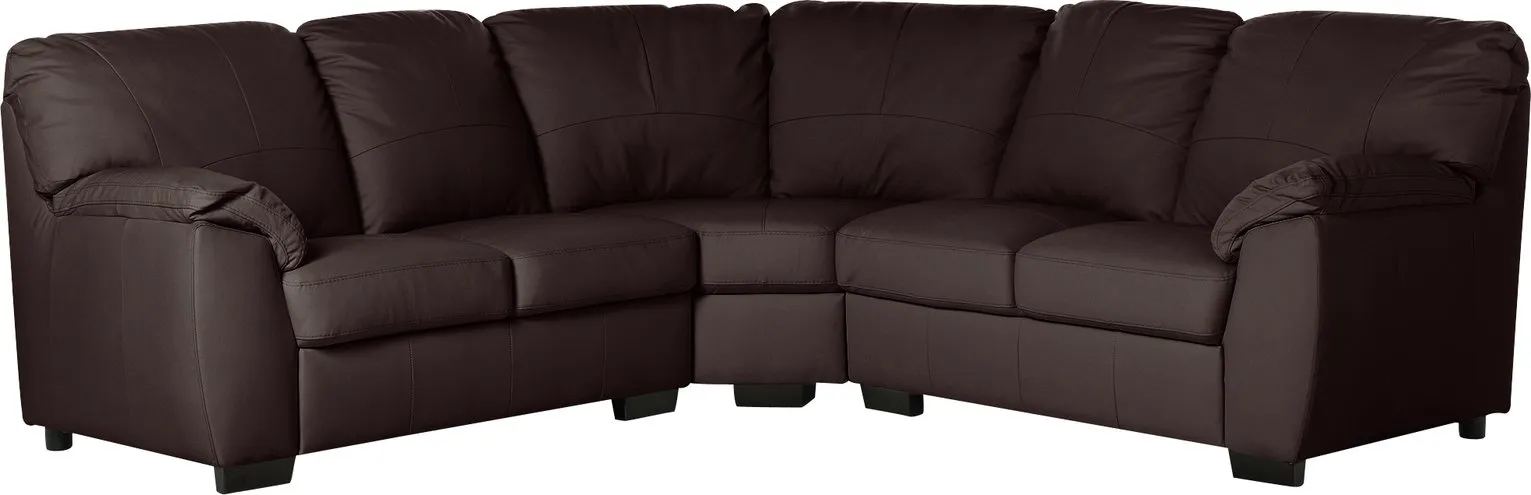 Argos Home Milano Corner Leather Sofa - Chocolate