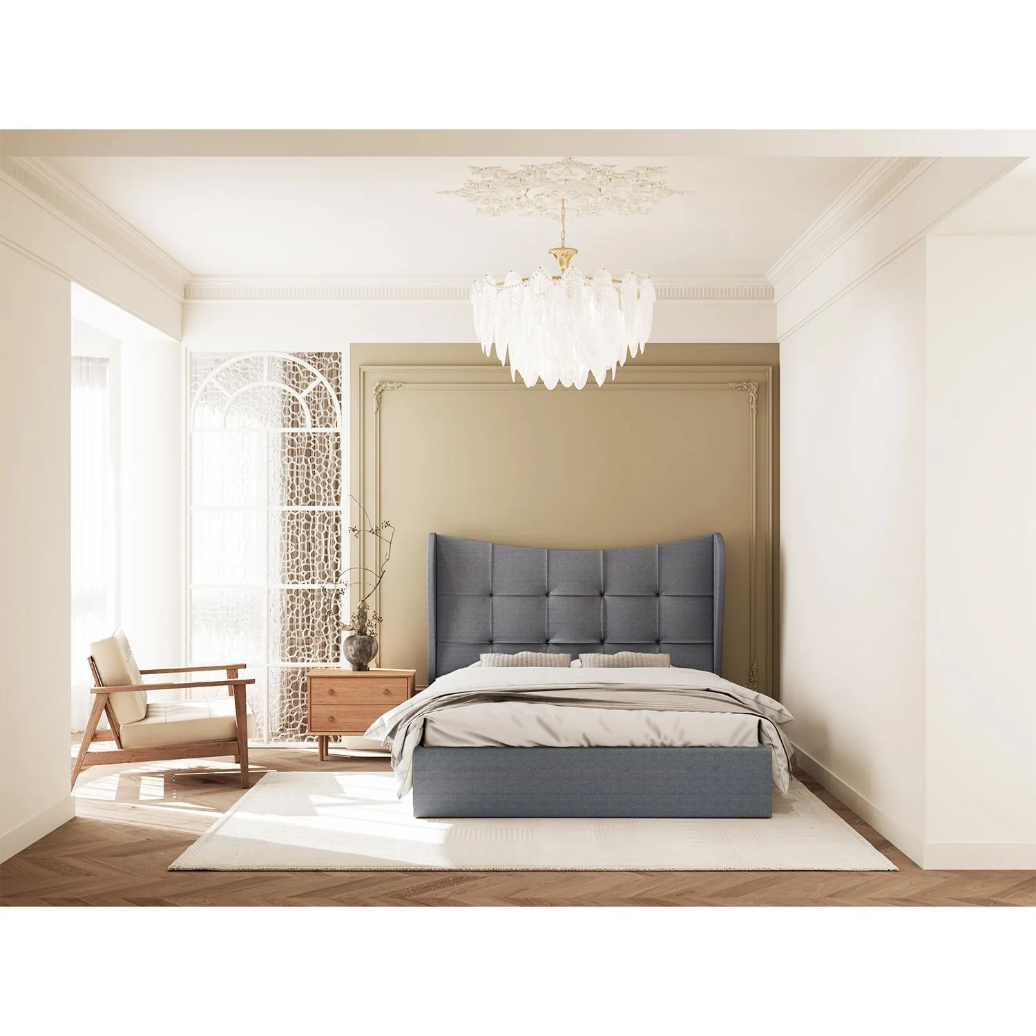Seconique Verona 4'6" (Double) Ottoman Bed in Grey 3