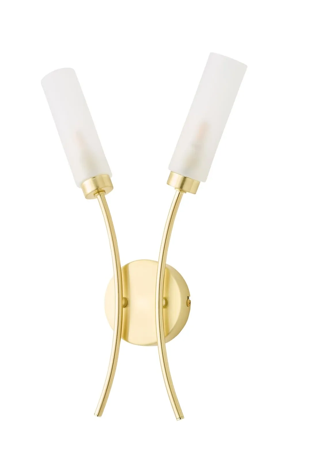 ValueLights Maya 2 Way Curved Upright Reed Shaded Wall Light in Gold 6