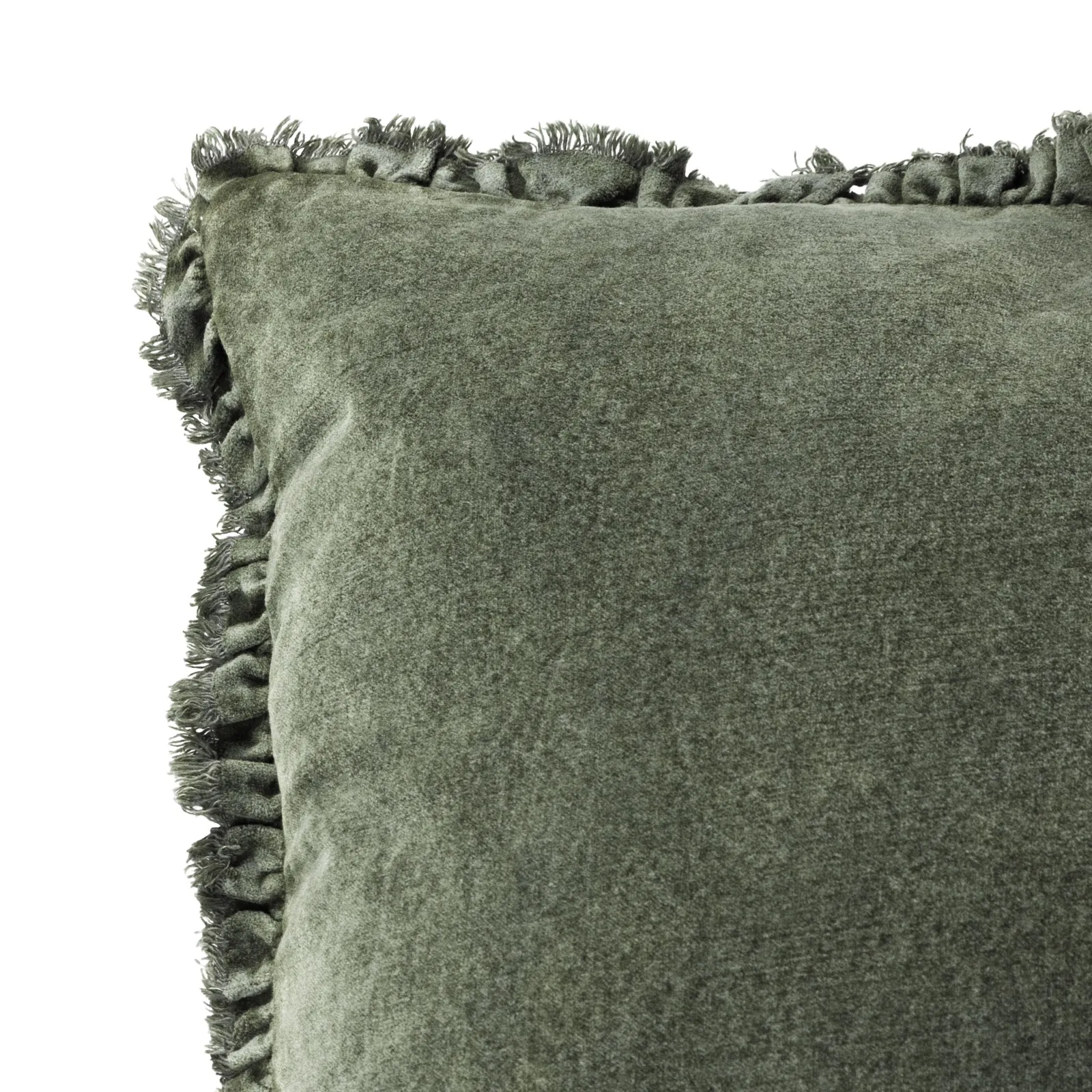 Yard Bertie 100% Cotton Velvet Cushion in Green 5