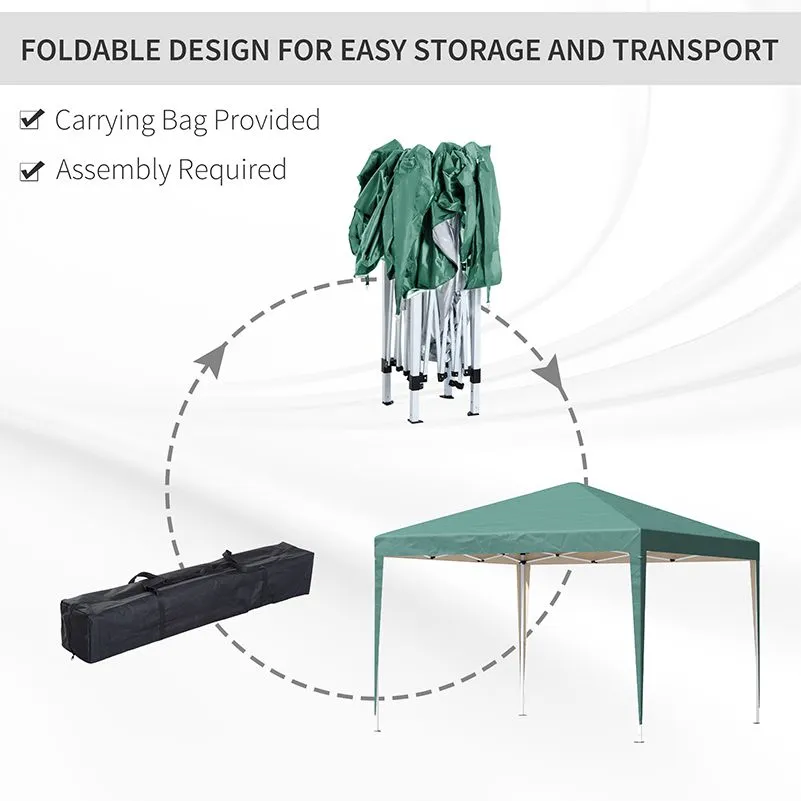 OUTSUNNY 3 x 3M Garden Pop Up Gazebo Height Adjustable Marquee Party Tent Wedding Canopy with Carrying Bag in Green 6