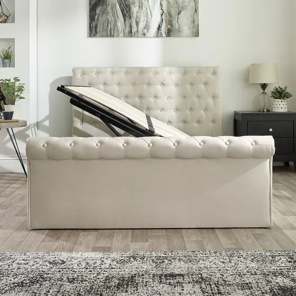 Chesterfield Linen Ottoman Bed Frame 6