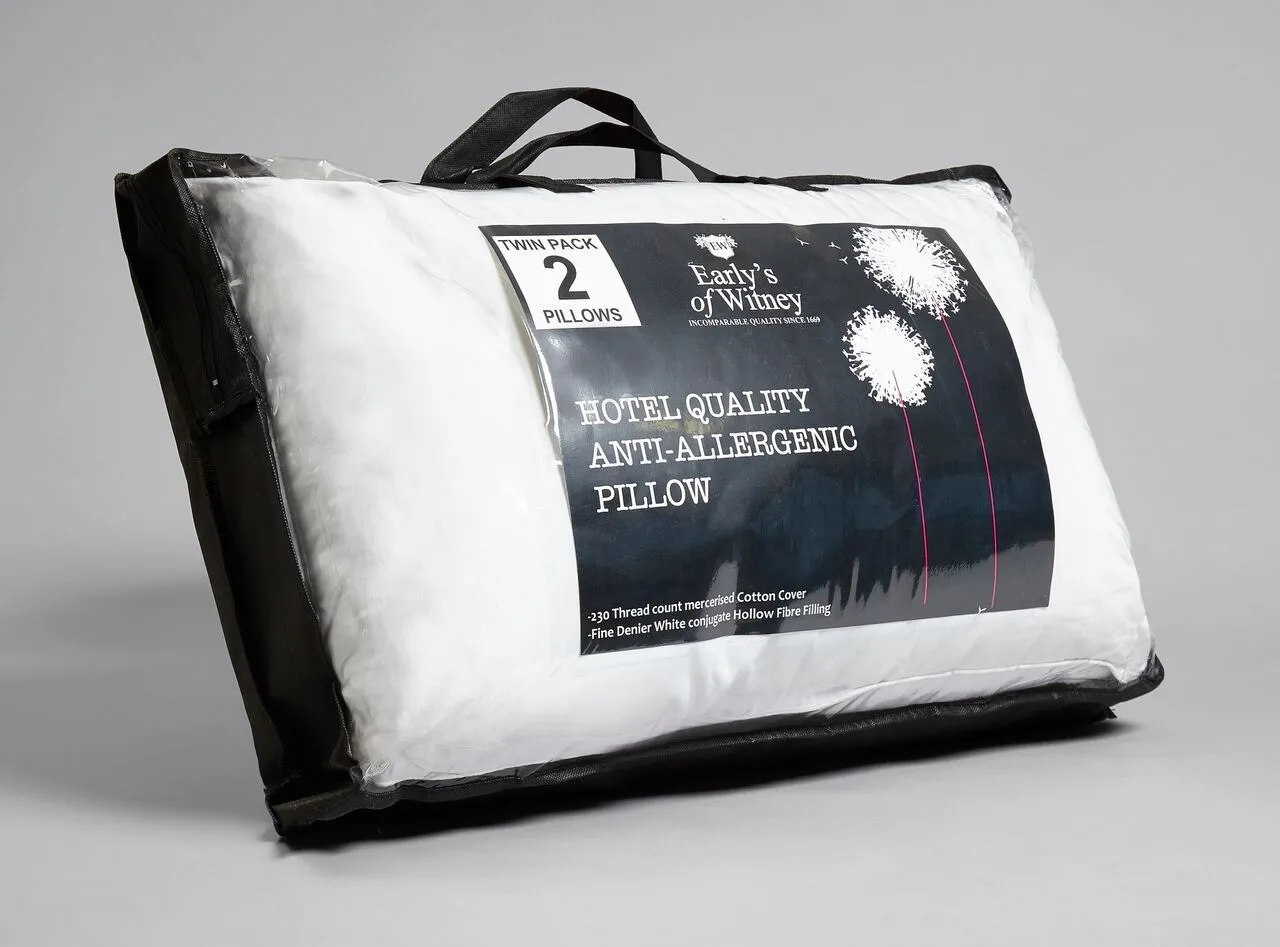 Early's of Witney 'Anti Allergenic' Twin Pack Pillows in White
