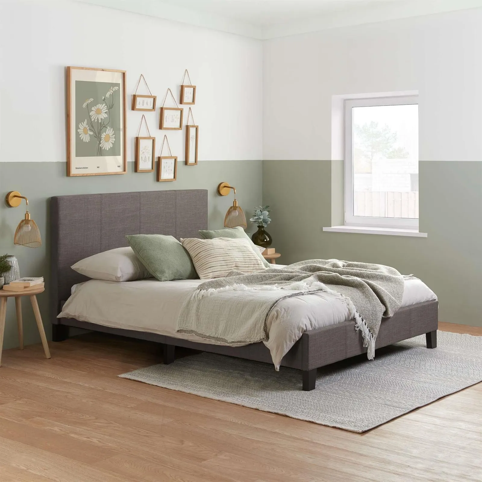 Birlea Bed Frame & Mattress Grey Fabric Sleepsoul Paris