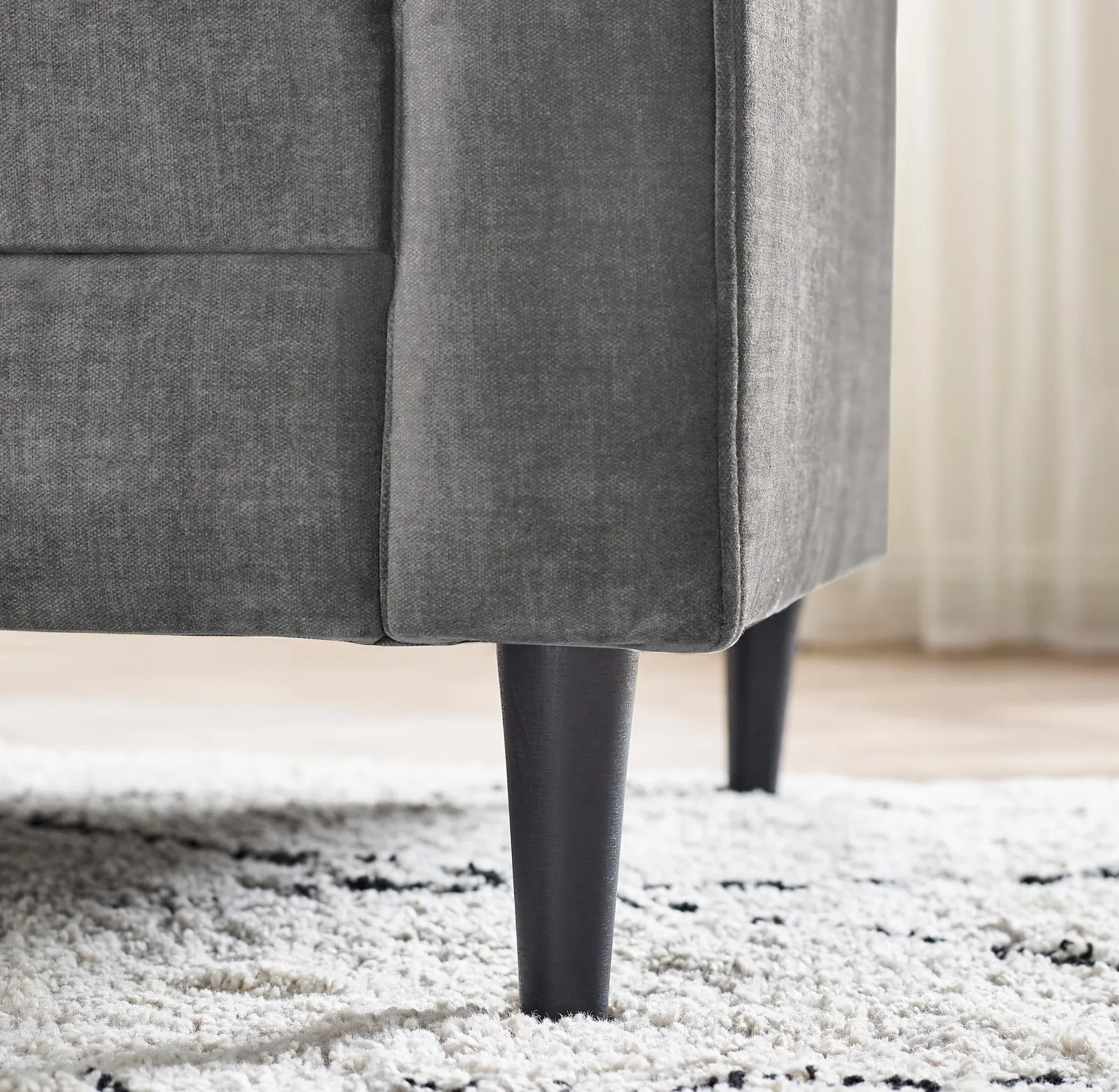 FurnitureboxUK Logan Fabric 3 Seater Sofa in Grey 6