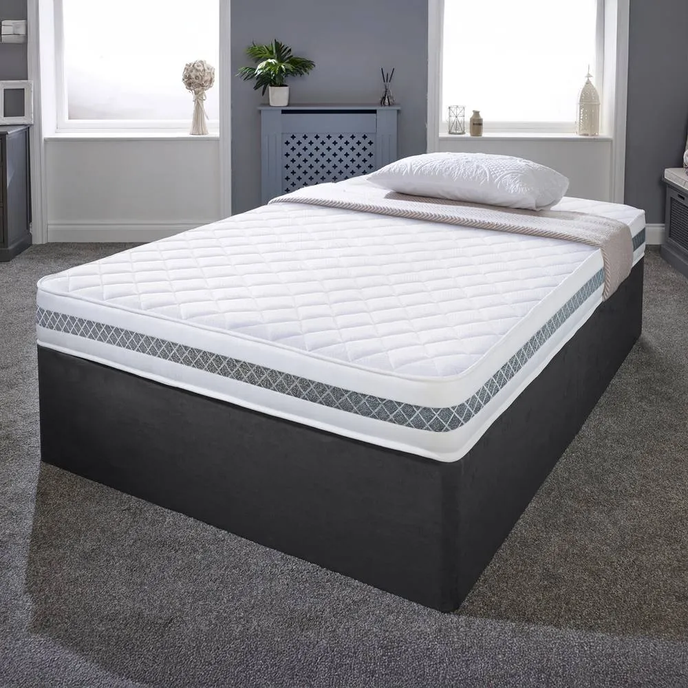 eXtreme Comfort Ltd Diamond 3D Memory Foam & Spring Hybrid Mattress CoolTouch Surface in White 2