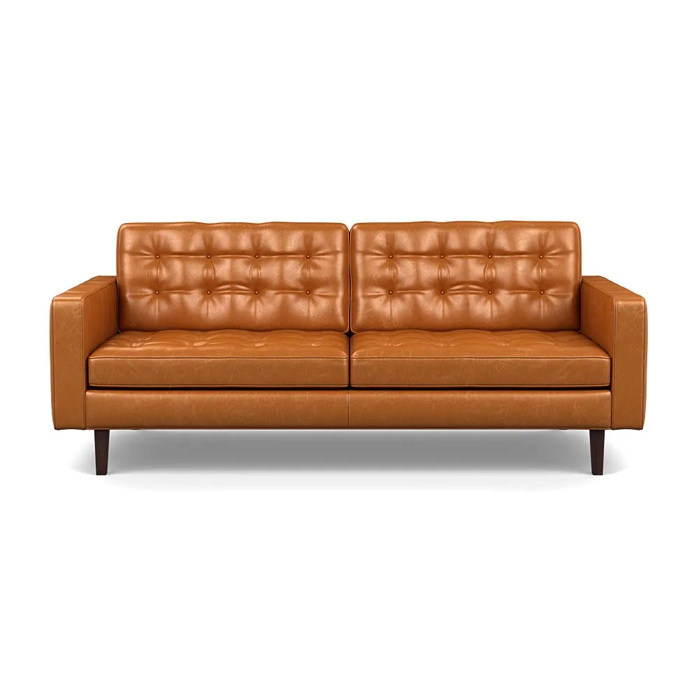 Heal's Hepburn 3 Seater Stonewash Leather Toffee 277 Natural Feet 1
