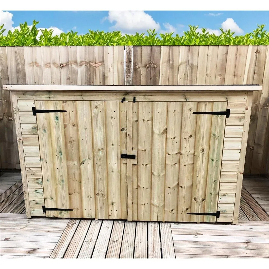 Marlborough 10 x 6 Pressure Treated Tongue & Groove Bike Store With Double Doors in Natural 2