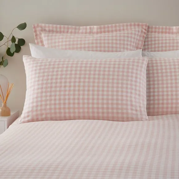 Portloe Woven Gingham 100% Cotton Duvet Cover & Pillowcase Set 2