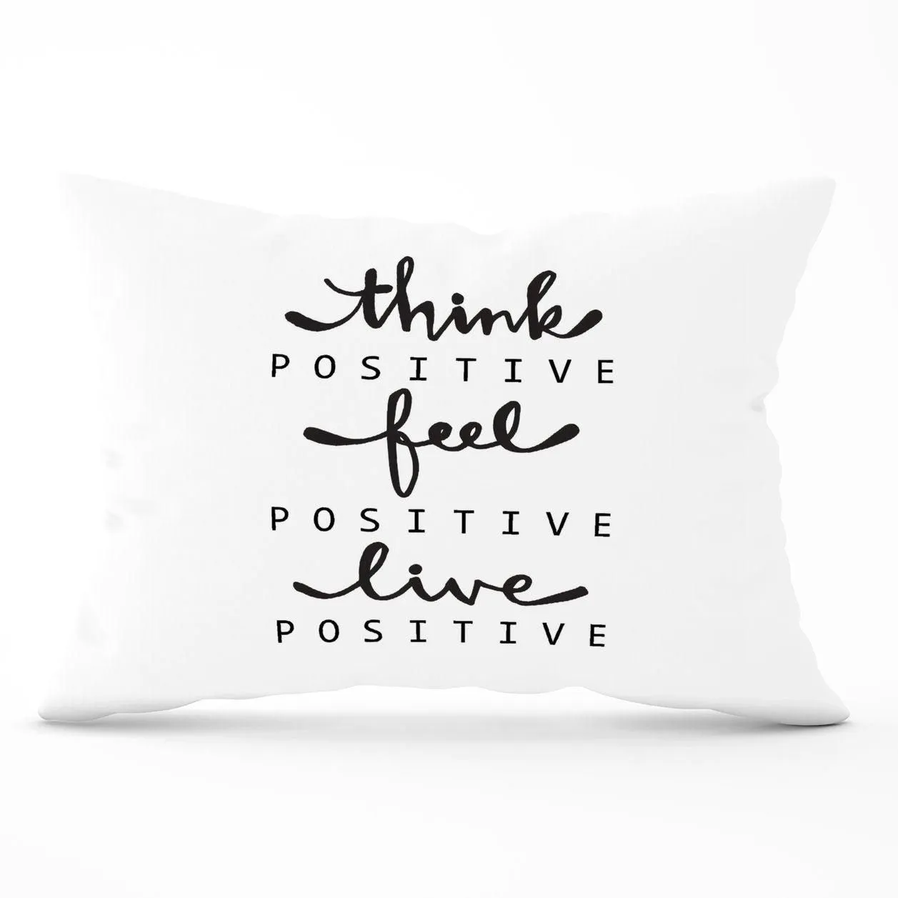 Warren Reed - Designer Think Positive, Feel Positive, Live Positive Cushions in Black